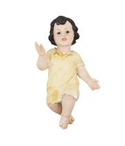 Imagem Enfeite Menino Jesus Solto Avulso Roupa Bege - 20cm