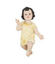 Imagem Enfeite Menino Jesus Solto Grande Roupa Bege - 30cm