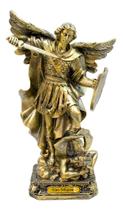 Imagem Enfeite Resina São Miguel Arcanjo Dourado - 30cm Imagem Enfeite Resina São Miguel Arcanjo Dourado - 30cm