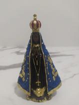 imagem escultura estatua nossa senhora aparecida 15cm em resina - acaryart