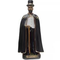 Imagem Escultura Exu Capa Preta Da Encruzilhada 45 Cm Gesso Resinado Umbanda Candomblé