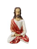 Imagem Estátua Jesus Cristo Meditando 22 Cm Em Resina
