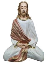 Imagem Estátua Jesus Cristo Meditando 22 Cm Enfeite - Dr Decorações