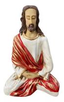 Imagem Estátua Jesus Cristo Meditando Em Resina - Dc Decorações