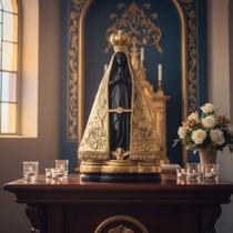 Imagem Estátua Nossa Senhora Aparecida Manto Ouro 39cm Xxg! Preta Manto Ouro Plus Imagem Estátua Nossa Senhora Aparecida Manto Ouro 39cm Xxg! Preta Manto Ouro Plus