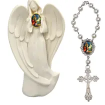 Imagem Estatua Rainha da Paz Decoração Casa Capelinha Cantinho de oração Catolica Proteçao em Viagens