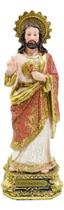 Imagem Estátua Resina Sagrado Coração De Jesus Cristo 21cm