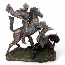 Imagem Estátua São Jorge em Bronze Batalha Espiritual 27 Cm Imagem Estátua São Jorge em Bronze Batalha Espiritual 27 Cm