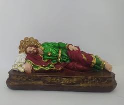 Imagem Estatueta São José dormindo 12cm Resina Alta Qualidade Imagem Estatueta São José dormindo 12cm Resina Alta Qualidade