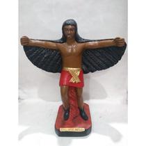 Imagem Exu Asa Negra Escultura Estatua Gesso 20 Cm