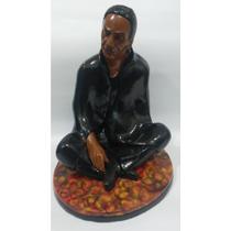 Imagem Exu Capa Preta Escultura Gesso Estatua 40 Cm