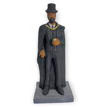 Imagem Exu Cartola Capa Preta Escultura Resina Estatua 16 Cm