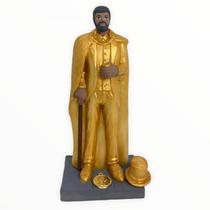 Imagem Exu Cartola Do Ouro Com Terno Dourado Resina 16 Cm
