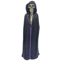 Imagem Exu Caveira Manto Preto e Roxo 22 cm em Resina