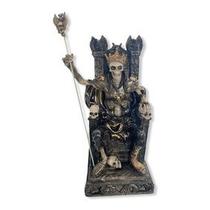 Imagem Exu Caveira No Trono Preta Escultura Resina Estatua