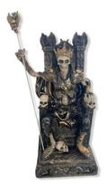 Imagem Exu Caveira No Trono Preta Escultura Resina Estatua