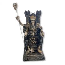 Imagem Exu Caveira No Trono Preto Com Dourado Resina 35 Cm Imagem Exu Caveira No Trono Preto Com Dourado Resina 35 Cm