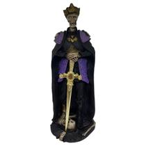 Imagem Exu Guardião 25 cm Esqueleto Preto e Roxo Resina