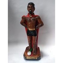 Imagem Exu Veludo Escultura Gesso Estatua 20 Cm