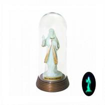 Imagem Fosforescente Jesus Misericordioso Cristo Nazaré com Redoma Brilha no Escuro Imagem Fosforescente Jesus Misericordioso Cristo Nazaré com Redoma Brilha no Escuro