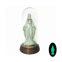 Imagem Fosforescente N.Senhora Das Graças Santíssima Virgem Maria com Redoma Imagem Brilha no Escuro