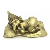 Imagem Ganesh Baby Dourado Escultura Resina 13 cm