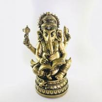 Imagem Ganesh Livro Sabedoria Escultura Resina 17 cm Imagem Ganesh Livro Sabedoria Escultura Resina 17 cm