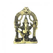 Imagem Ganesh Portal Escultura Metal Estátua 07 cm