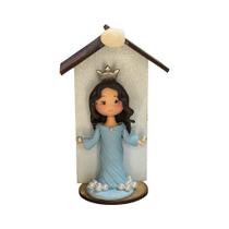 Imagem Iemanjá Biscuit Oratório MDF 15 cm Artesanal Imagem Iemanjá Biscuit Oratório MDF 15 cm Artesanal