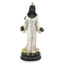 Imagem Iemanjá Preta Vestido Branco Resina 15 Cm Imagem Iemanjá Preta Vestido Branco Resina 15 Cm