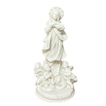 Imagem Imaculada Conceição 15cm Resina Branca Devoção Presente Decorativo