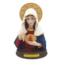 Imagem Imaculado Coração de Maria Busto Resina 12 cm
