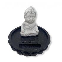 Imagem Incensário Buda Flôr Lotús Escultura Resina 07 Cm