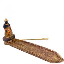 Imagem Incensário Xangô Marrom Em Resina 24 Cm