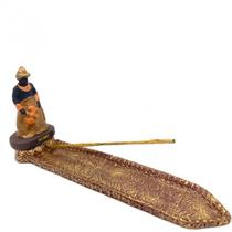 Imagem Incensário Xangô Marrom Em Resina 24 Cm