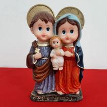 Imagem Infantil da Sagrada Família de Resina - 15 cm