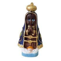 Imagem Infantil de Nossa Senhora Aparecida de Resina 8 cm Imagem Católica Miniatura Decoração