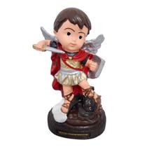 Imagem Infantil de São Miguel Arcanjo em Borracha Inquebrável 16 cm Imagem Católica Anjo Decoração