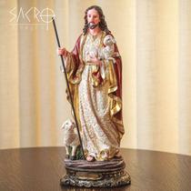 Imagem Jesus Bom Pastor 30cm Resina Importada Premium
