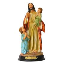 Imagem Jesus com Crianças Resina 22 cm Imagem Jesus com Crianças Resina 22 cm