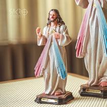 Imagem Jesus Misericordioso resina 20cm importado - Sacro