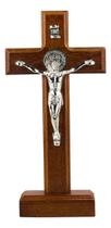 Imagem Jesus Na Cruz Crucifixo Madeira Para Mesa 23.5cm