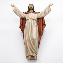 Imagem Jesus Ressuscitado Parede Importado Resina 29 cm - Amém Decoração Religiosa