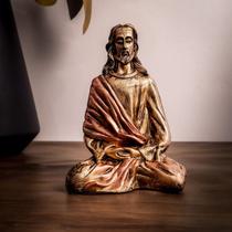 imagem jesus sananda meditando meditação resina 22 cm