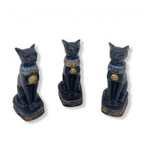 Imagem kit 3 Batets Escultura Resina Estátua 6 cm