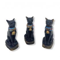 Imagem kit 3 Batets Escultura Resina Estátua 6 cm