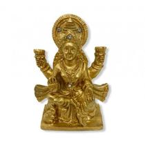 Imagem Lakshimi Meditando Dourado Escultura Resina 11 cm