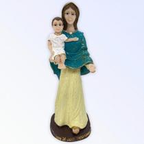 Imagem Mãe De Deus Escultura Resina 17 cm Imagem Mãe De Deus Escultura Resina 17 cm