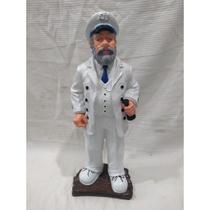 Imagem Marujo Branco Escultura Gesso Estatua 40 Cm