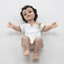 Imagem Menino Jesus Branco Resina 12 cm